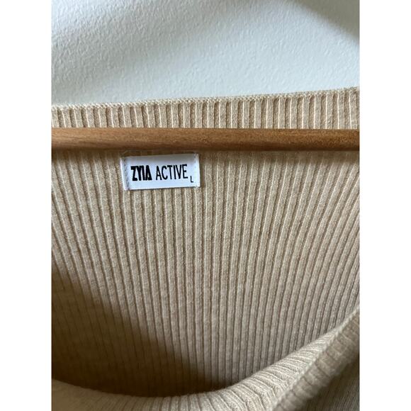 ZYIA ecru ribbed delphine sweater women's size large new with tags! - Picture 4 of 6